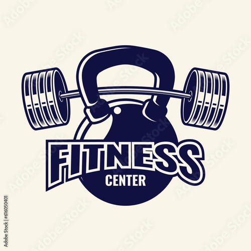 Set of Fitness Logo Retro Style. Good For Fitness Logo, Gym Logo. Template for sport icon, symbol, logo or other branding. Modern retro illustration.