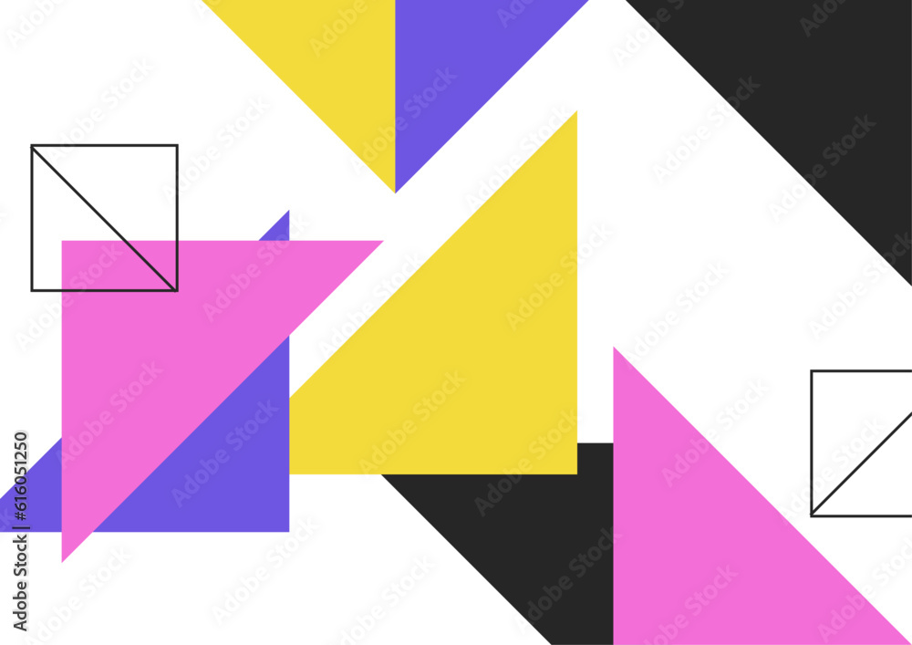 Minimal geometric shapes composition. Futuristic patterns. Vector Illustration