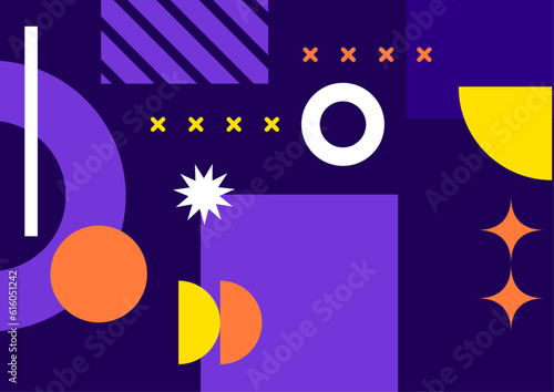 Isometric geometric shape layout abstract poster template design background