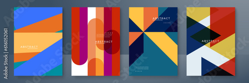 Artworks, posters inspired postmodern of vector abstract dynamic symbols with bold geometric shapes, useful for web background, poster art design, magazine front page, hi-tech print, cover artwork.