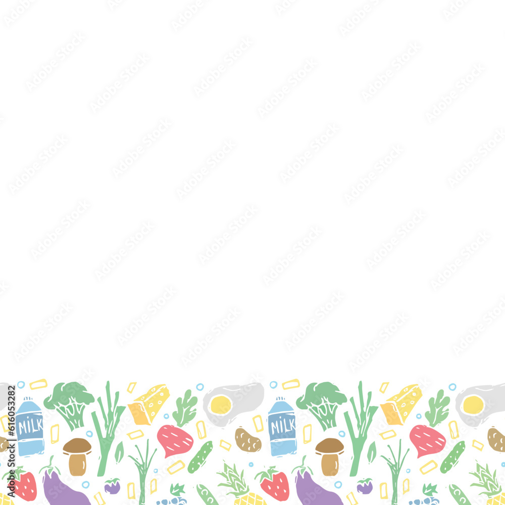 Healthy food frame. Drawn healthy food background Healthy food frame. Drawn healthy food background