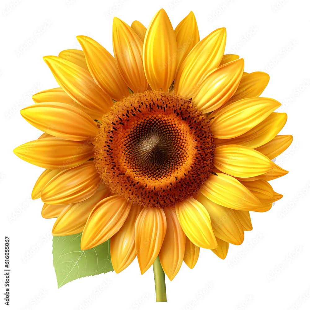 Fototapeta premium Watercolor sunflower hand painted illustration, perfect for wedding invitation, greeting card