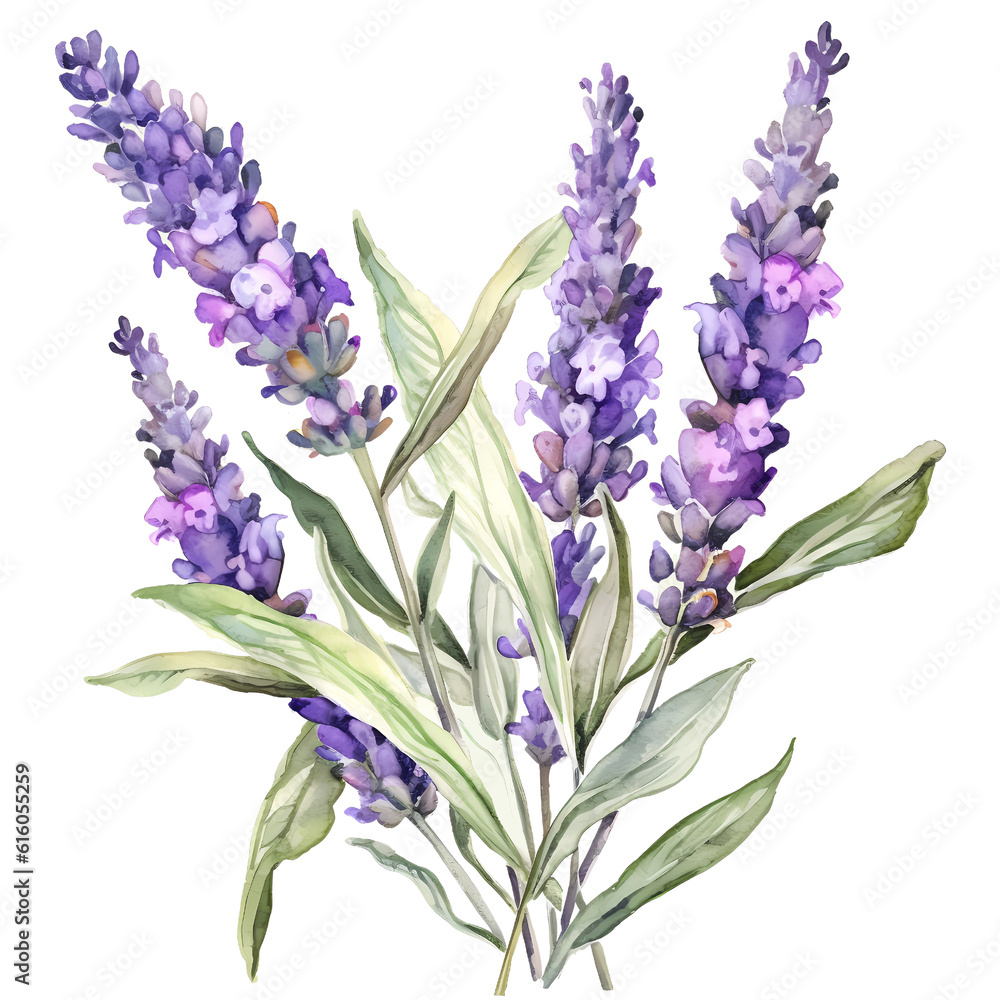 Fototapeta premium lavender watercolor illustration