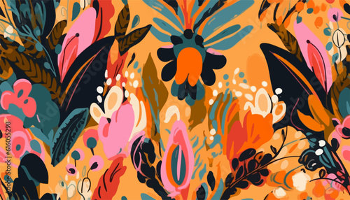 Artistic hand drawn mixed ethnic style ornament pattern. Abstract colorful print. Cute vector template for your design