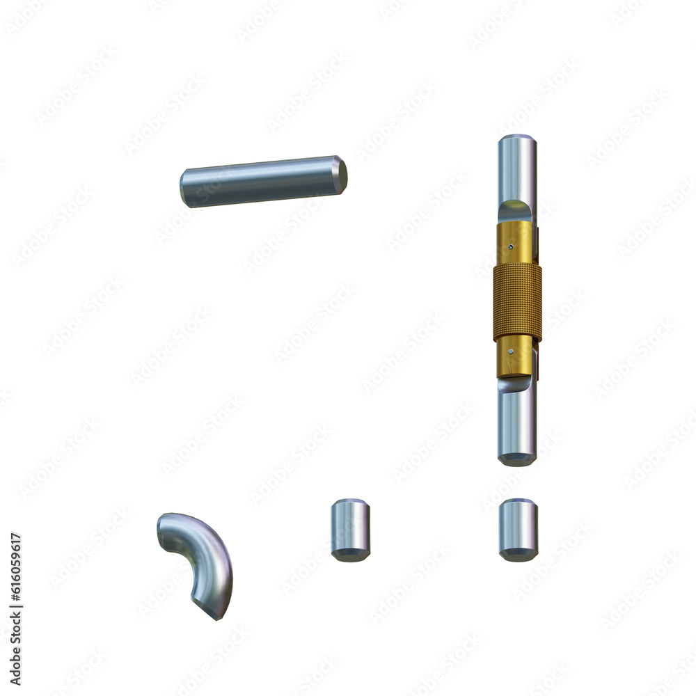 Naklejka premium Carabiner Tech 3D Alphabet or PNG Letters