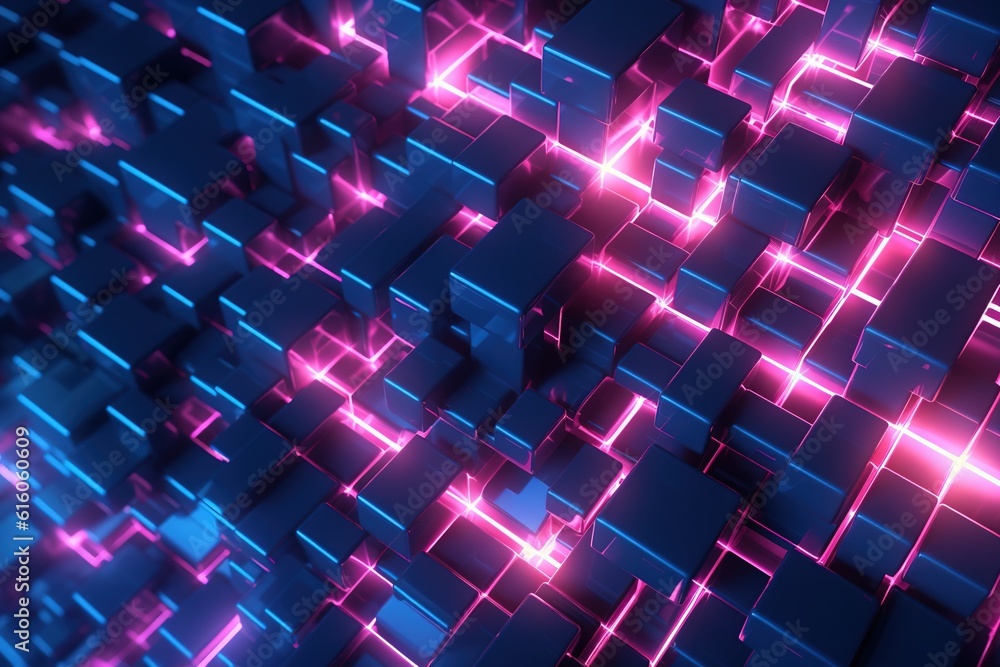 abstract futuristic background with pink blue glowing neon moving high speed wave lines and bokeh lights. Data transfer concept Fantastic wallpaper, Ai Generative abstract futuristic background with pink blue glowing neon moving high speed wave lines and bokeh lights. Data transfer concept Fantastic wallpaper, Ai Generative