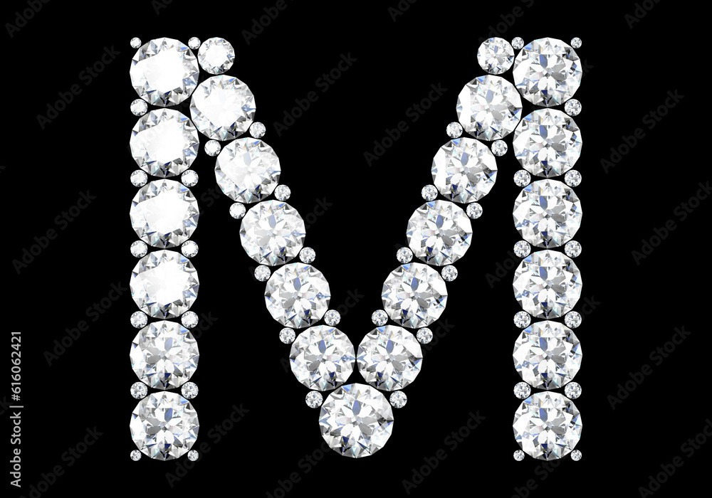 Diamond letters with gemstones (high resolution 3D image) Diamond letters with gemstones (high resolution 3D image)