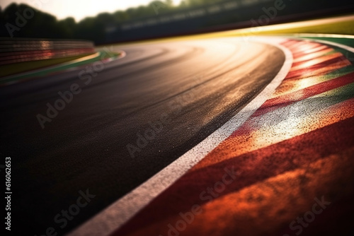 Asphalt motor sport race track curve
