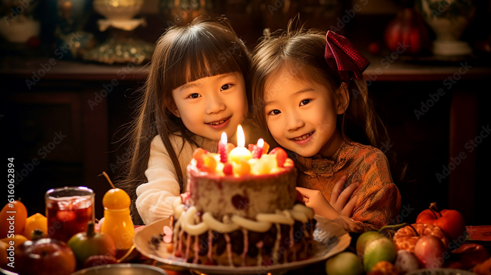 a_couple_of_cute_Japanese_girl_birthday cake_candle (3)