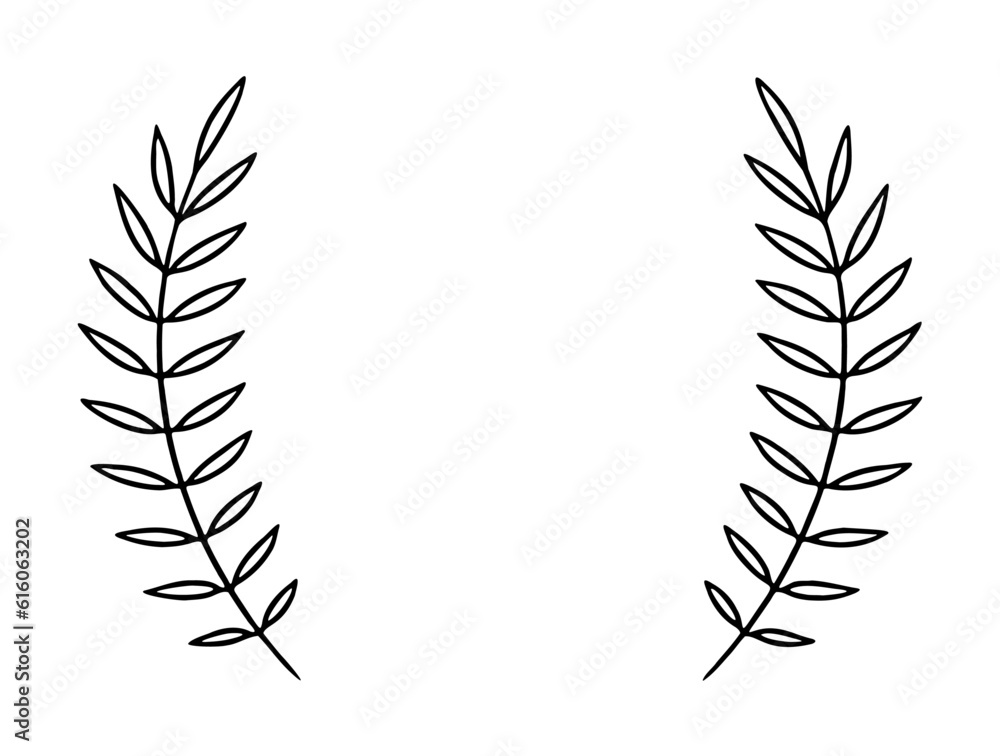 Abstract laurel wreath frame with leafy branches Abstract laurel wreath frame with leafy branches