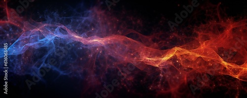 Abstract fiery dust nebula cosmos background Generative AI