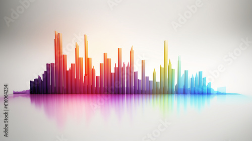 Dynamic colourful stock chart  vivid colours