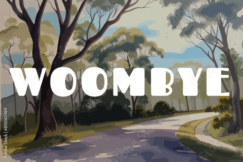 Woombye: Beautiful painting of an Australian scene with the name Woombye in Queensland photo