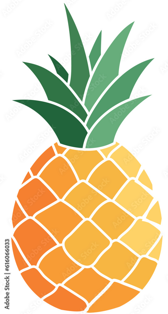 Pineapple colorful icon isolated on white background Pineapple colorful icon isolated on white background