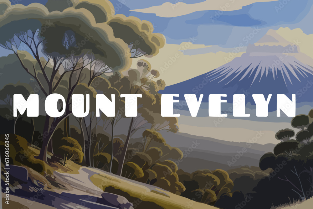 Mount Evelyn Beautiful painting of an Australian scene with the name