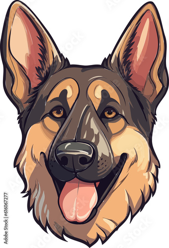 German Shepherd Majesty Striking Dog Vector Illustration photo