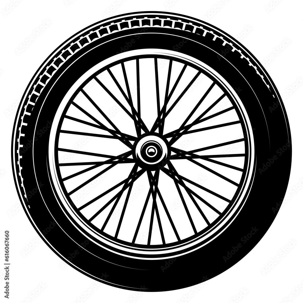 motorcycle wheels,car wheels,silhouette isolated on a white background