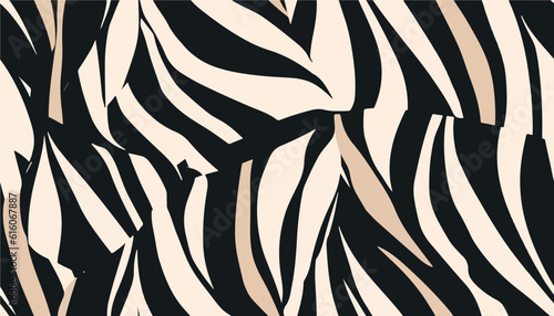 Abstract exotic minimal striped pattern. Collage contemporary print. Fashionable template for design. Modern ethnic style