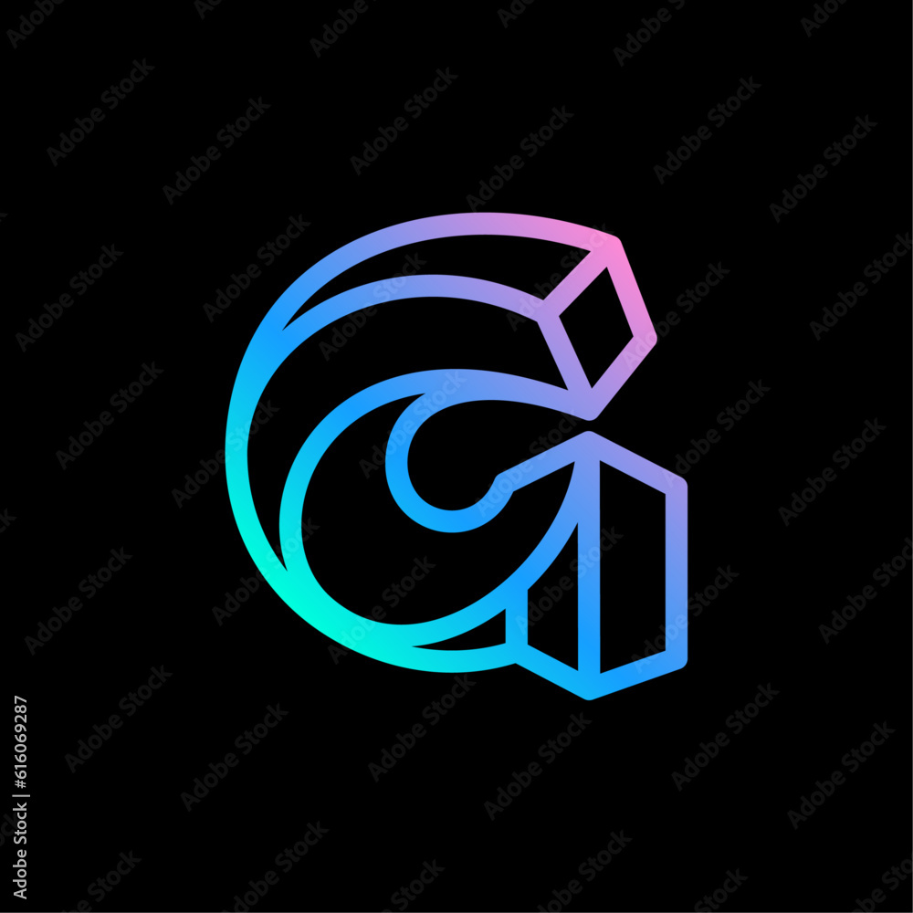 Isometric G letter logo. Neon lights emblem. Multicolor gradient impossible lines design. Cubic bright icon for blockchain labels, nightlife headlines, futuristic posters, NFT advertisement. Isometric G letter logo. Neon lights emblem. Multicolor gradient impossible lines design. Cubic bright icon for blockchain labels, nightlife headlines, futuristic posters, NFT advertisement.