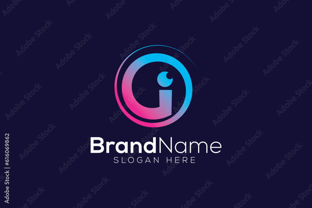 Letter i lens logo design template Letter i lens logo design template