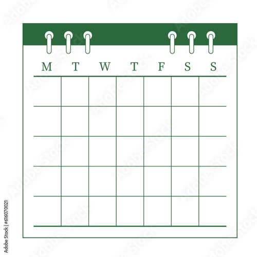 A simple, modern, minimalist style calendar memo template illustration design.