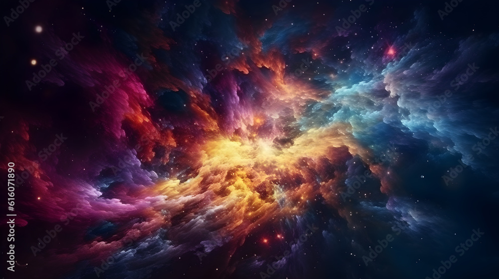 Stary night cosmos ,Colorful space galaxy cloud nebula ,generative ai