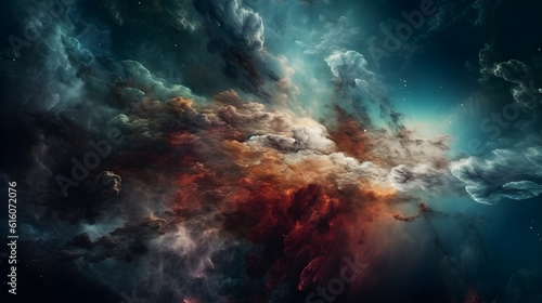 Stary night cosmos ,Colorful space galaxy cloud nebula ,generative ai © Leo