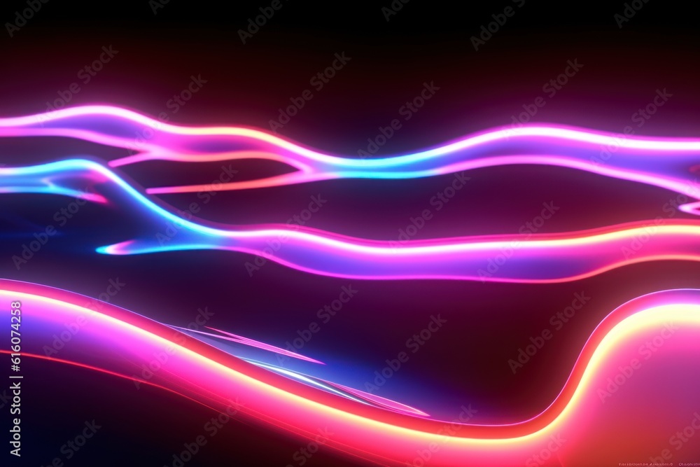 Abstract digital background with smooth neon lights, cyberpunk style, ai tools generated image Abstract digital background with smooth neon lights, cyberpunk style, ai tools generated image