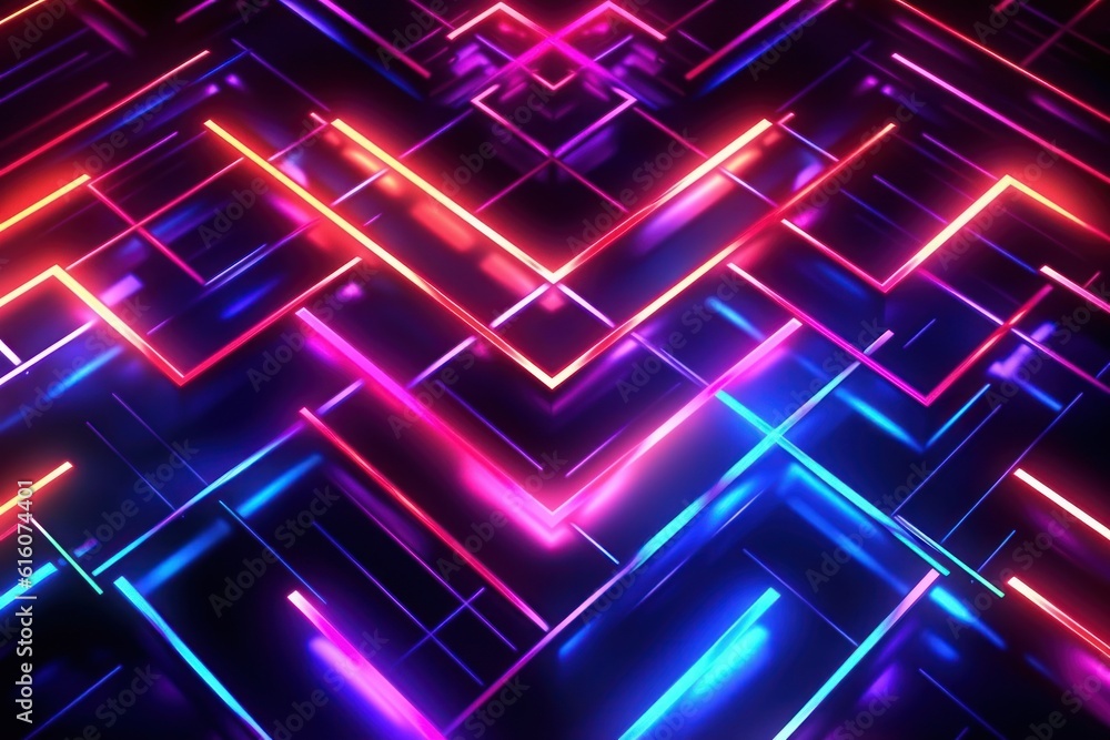 Fototapeta premium abstract digital background in cyber-punk style, ai tools generated image