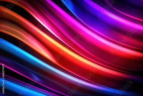 Abstract digital background with smooth neon lights  cyberpunk style  ai tools generated image