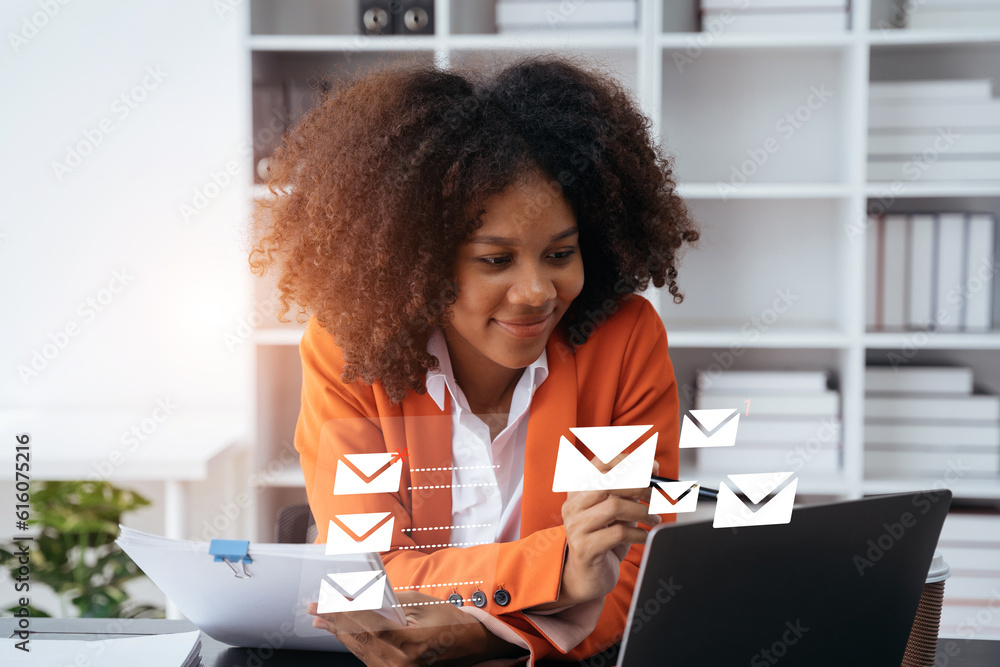Businessman looking for laptop and thinking businessman reading emails on laptop in office. Businessman looking for laptop and thinking businessman reading emails on laptop in office.