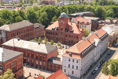 Universitätsstadt Greifswald; Historischer Campus mit Sternwarte, Hauptgebäude, Bibliothek und Auditorium Maximum photo