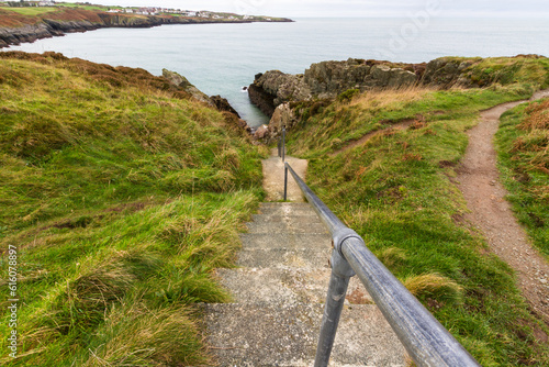 Path down to The Creek or Traeth Dynion near Amlwch Anglesey. photo