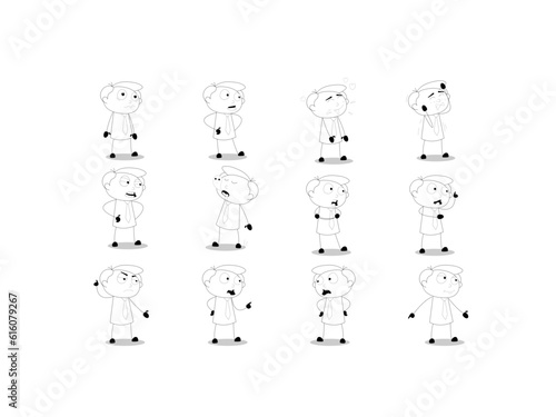 Vector Set Different People Icons Isolated. Businessman working character design set. Vector design. Businesswoman working character design set. Vector design. 