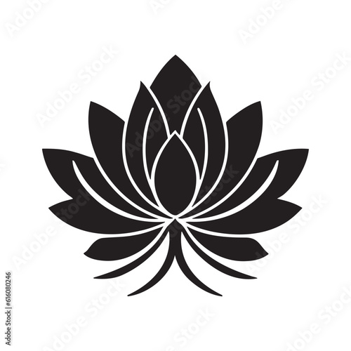 Rose silhouette logo isolated on white background