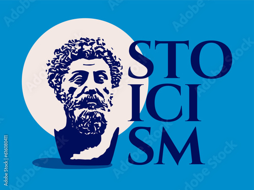 Stoicism vector illustration concept banner poster