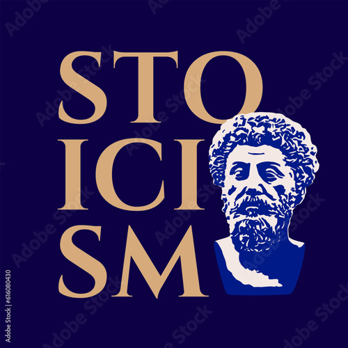 Stoicism vector illustration concept banner poster