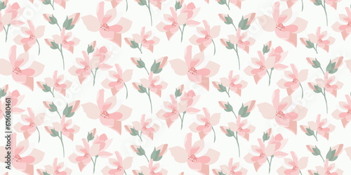 Seamless vector pattern magnolia flowers. Perfect for printing on fabric and paper. For pano and prints.