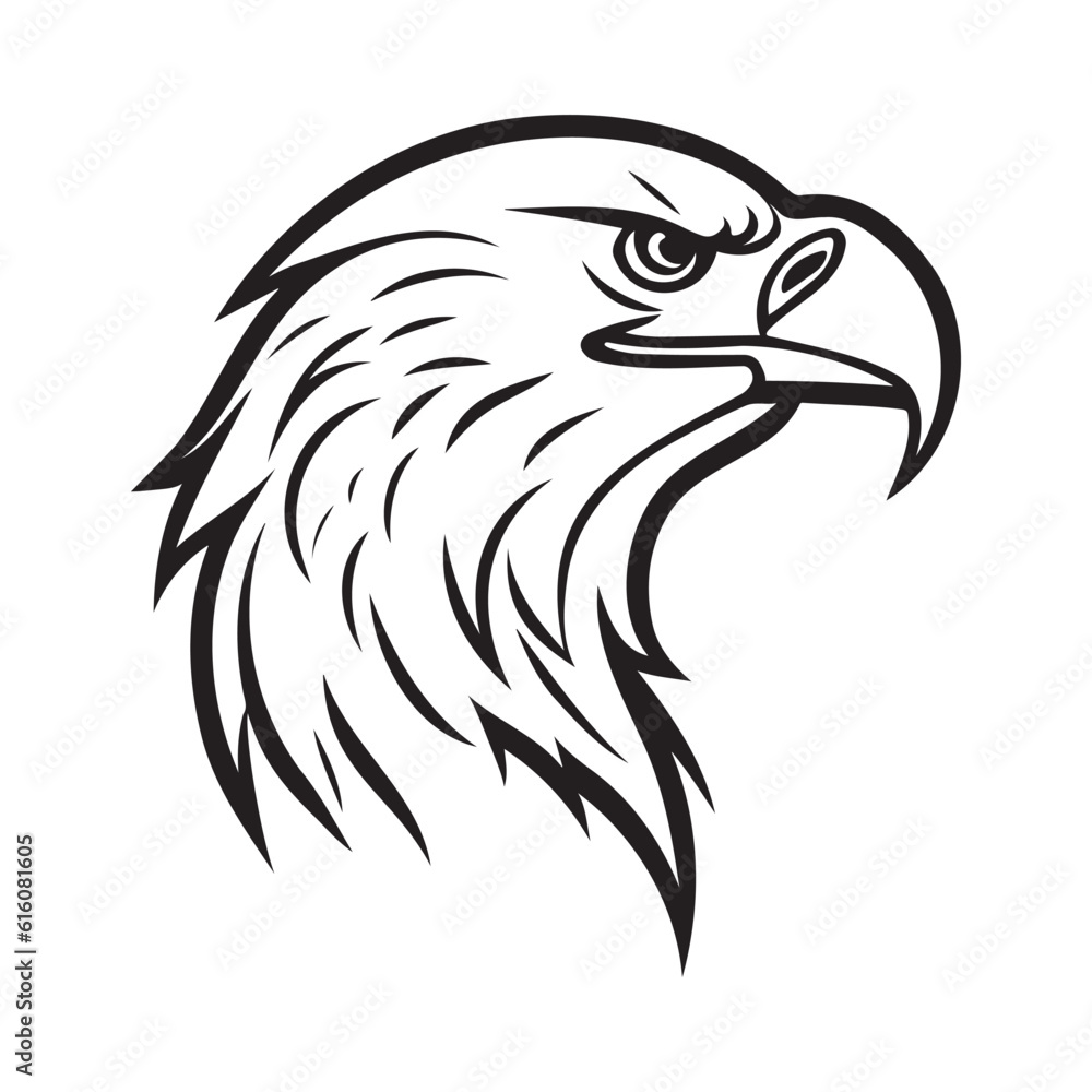 Eagle head black and white vector icon Eagle head black and white vector icon