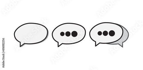 Simple messages icon, Design element for poster, emblem, sign, banner, flyer. Retro empty bubbles and elements set on transparent background. Vintage design, pop art style. vector illustration