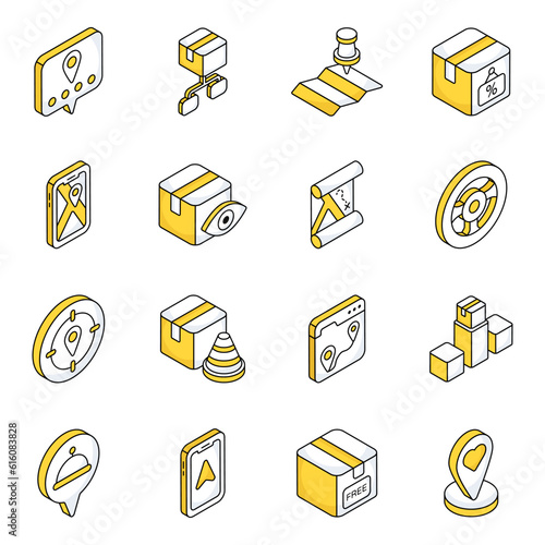 Pack of Logistic and Shipment Flat Icons


