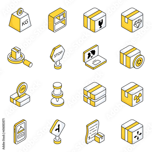 Pack of Logistic and Direction Flat Icons

