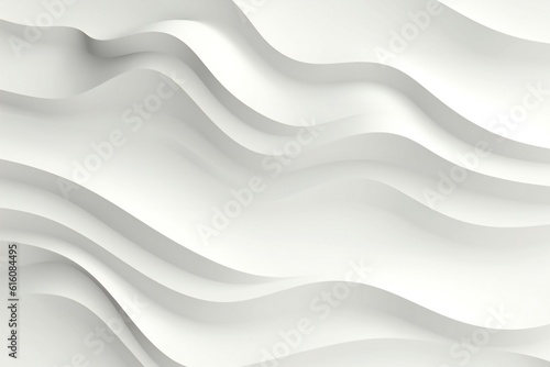 Minimalist white paper cut waves background, white background © LayerAce.com