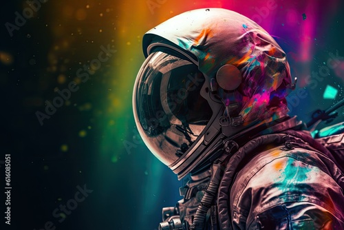 Abstract image of cosmonaut. Generative AI © Valentin