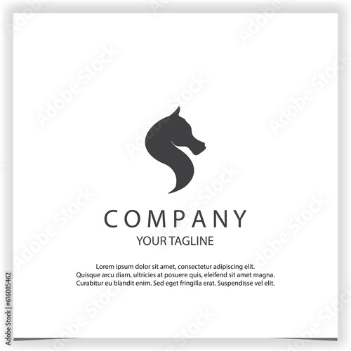 using the concept of a horse's head logo creative premium elegant template vector eps 10