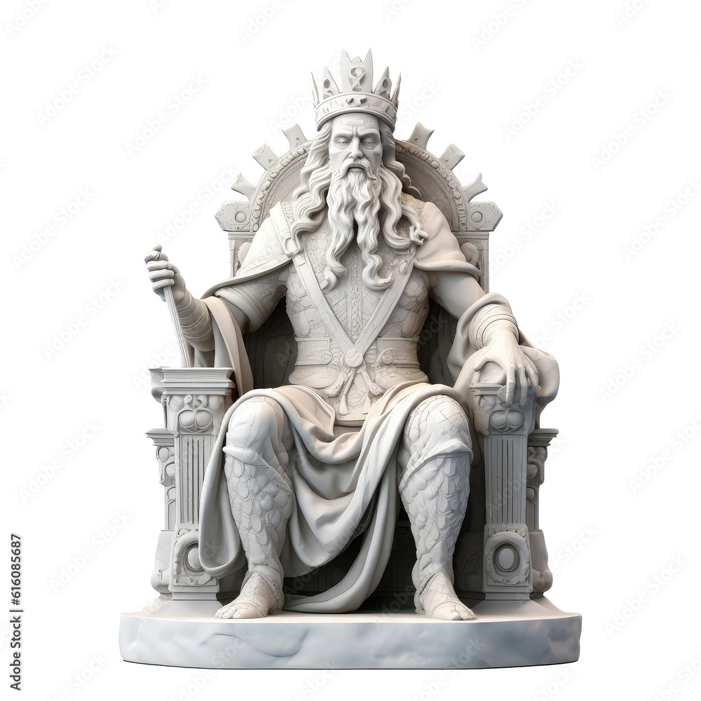Fototapeta premium king on a throne isolated on white