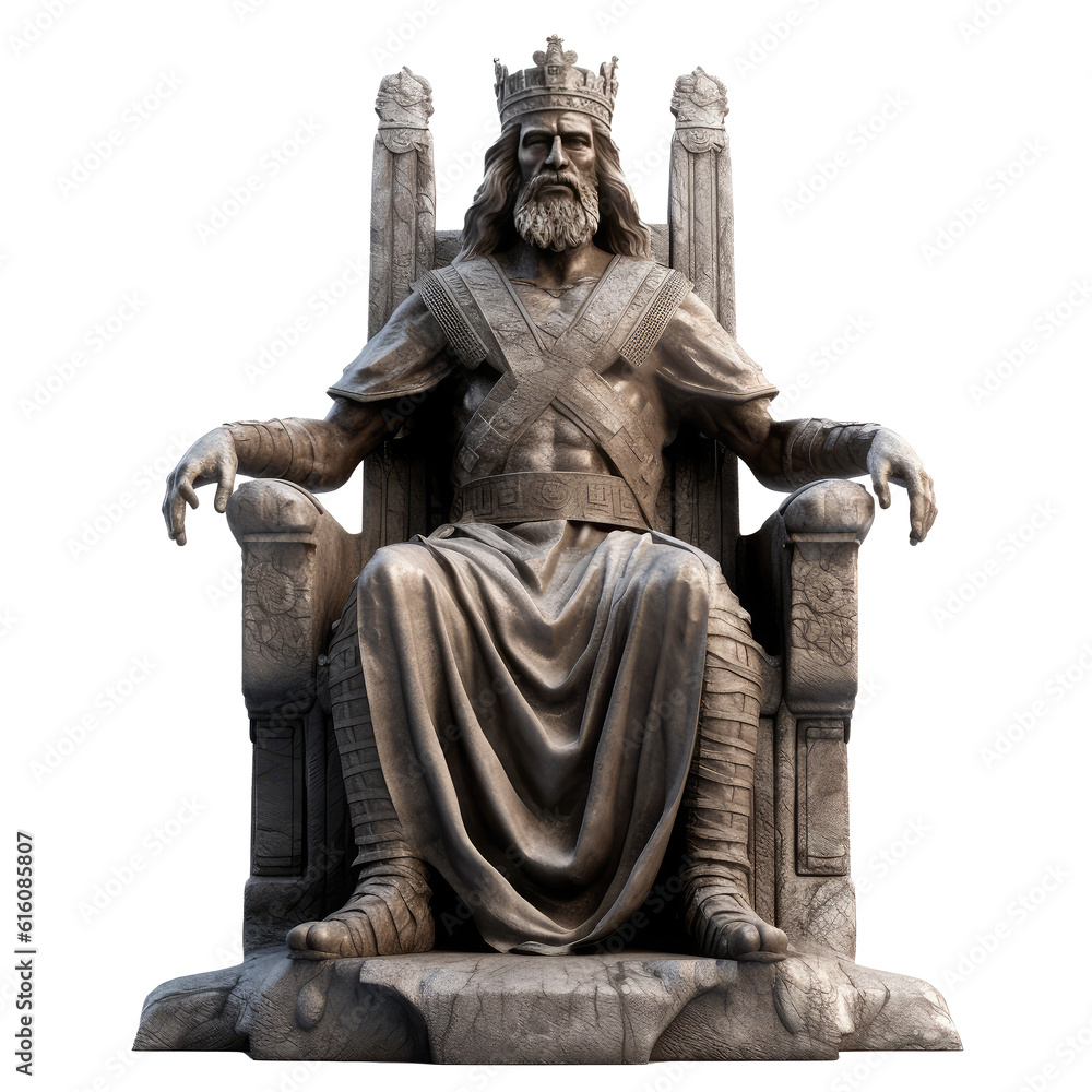 king on a throne isolated on white