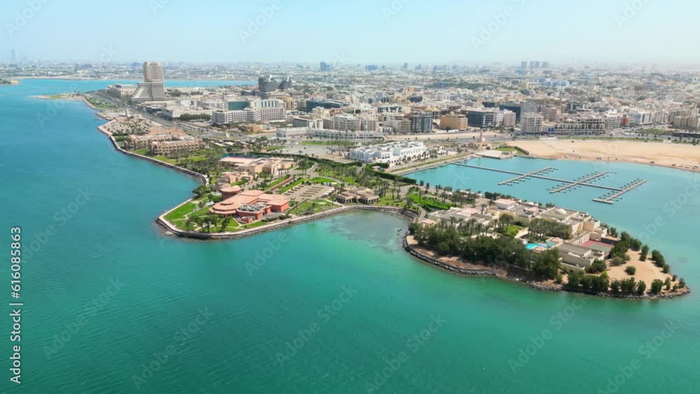 Jeddah, Saudi Arabia: Aerial view of coastal city and famous resort town, Al-Hamra Corniche area, Red Sea - landscape panorama of Arabian Peninsula from above Jeddah, Saudi Arabia: Aerial view of coastal city and famous resort town, Al-Hamra Corniche area, Red Sea - landscape panorama of Arabian Peninsula from above