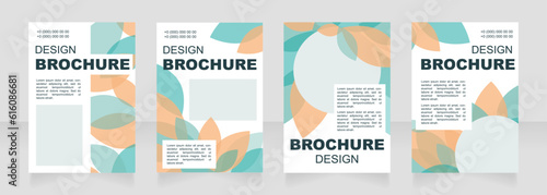 Autumnal festival blank brochure layout design. Seasonal info. Vertical poster template set with empty copy space for text. Premade corporate reports collection. Editable flyer paper pages