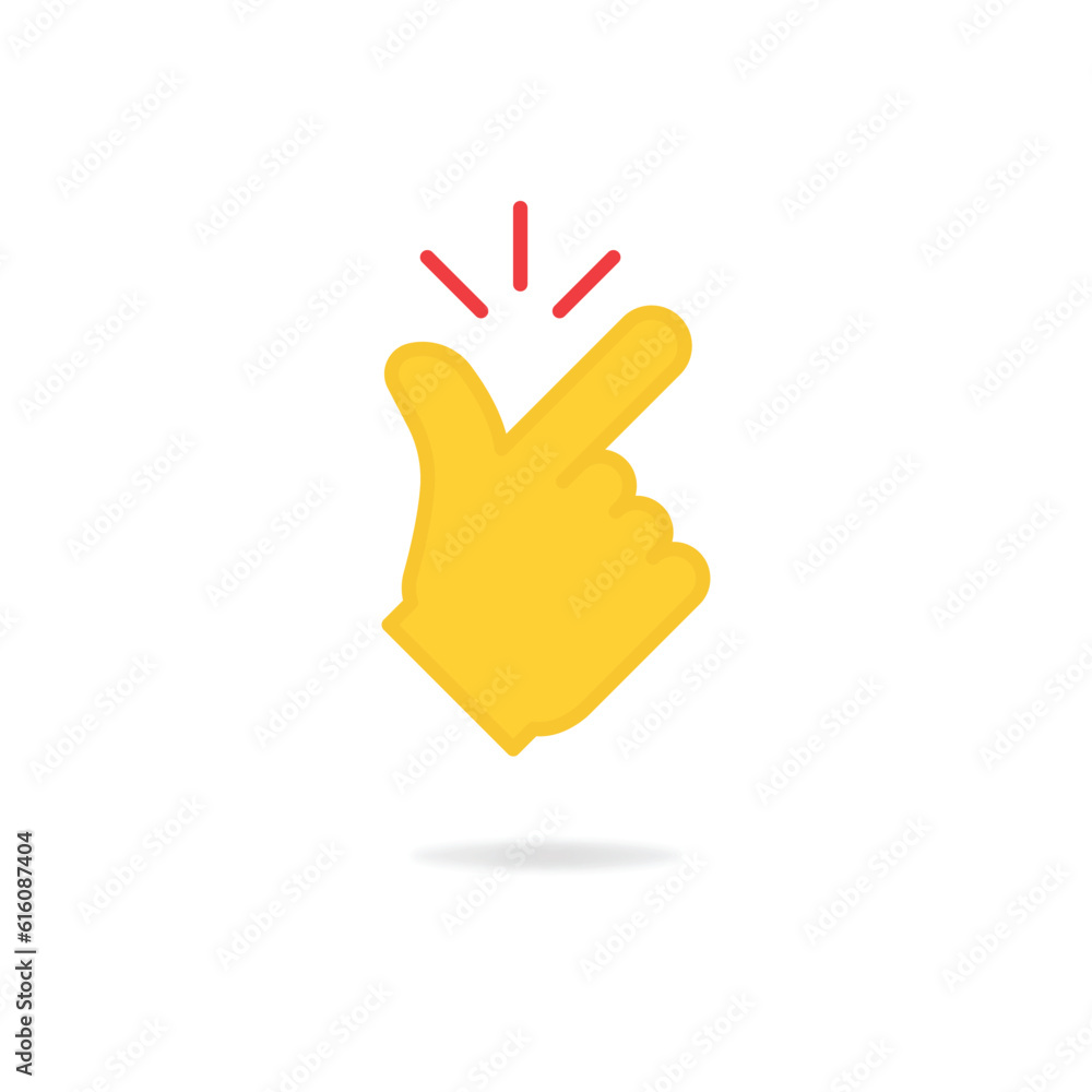 snap fingers like easy emoji logo. flat cartoon style trend modern
